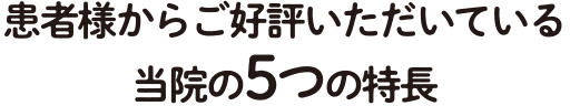 患者様からご好評いただいている当院の5つの特長@2x